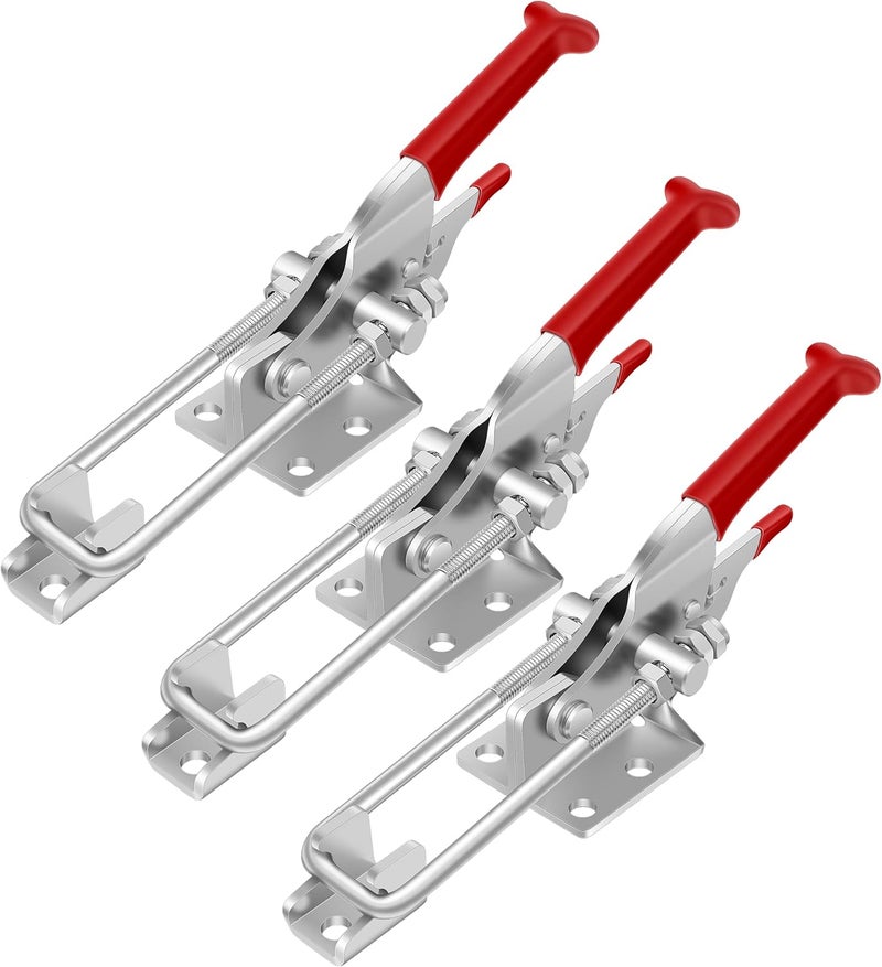 Dpyrrhic 3 Pack Toggle Latch Clamp, Heavy Duty Latches, 2000Lbs Holding Capacity Adjustable Latch Lock, Smoker Clamps Latch for Industrial EquiIpment,Tire Carrier,Boxcar,Smoker Lid - Image 1